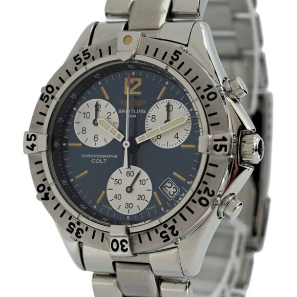Breitling Men's 38mm Colt Chrono Ocean Blue Dial Chronograph SS Watch - Picture 1 of 7